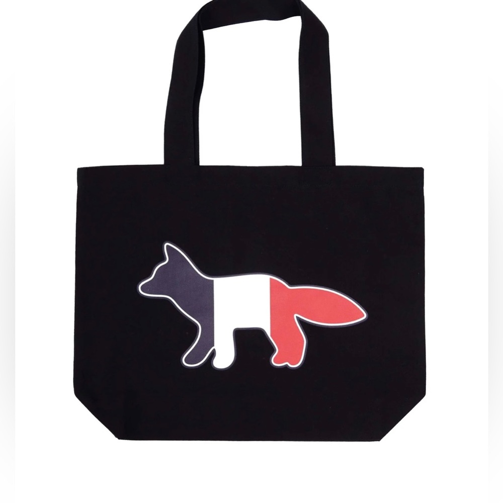 Like new Maison Kitsune Maison Kitsuné navy tricolor fox tote
